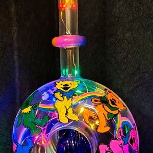 Colorful Dancing Bears Glass Art